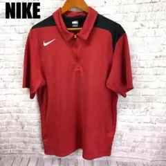 NIKE ゴルフ メンズ 半袖ハーフジップシャツ M 赤