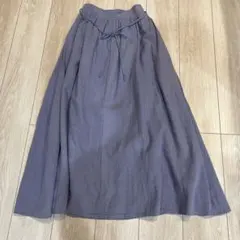 グレー フレアロングスカート リボン付きのサムネイル