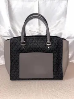 【美品】MICHAEL KORS ハンドバッグ バイカラー MKロゴ