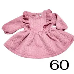 SHEIN 60ベビーガールケーブル編みラッフルデザインワンピース ワンピース