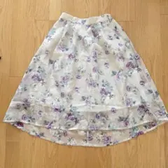 フリーズマート★フラワープリント フレアスカート