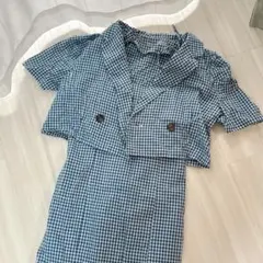 ナイスクラップ　ギンガムチェック キャミワンピ　ジャケットセットアップ