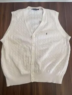 Polo Golf ラルフローレン ケーブルニットベスト クリーム色