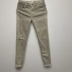 ZARA デニム　古着風　ベージュ34インチ