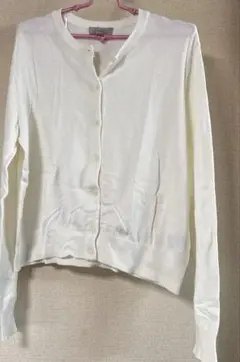 H&M ホワイト ボタン付きカーディガン US L
