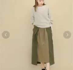 新品同様KBFカーキ巻きスカート風タイトスカート