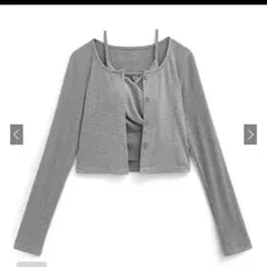 グレイル　パッド入りカシュクールキャミソール×カーディガンアンサンブル