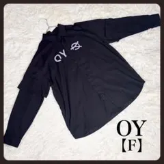 【美品】OY オーワイ シャツ ブラック F ロゴ入り オーバーサイズ 男女兼用のサムネイル