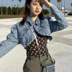 中町綾さん着用 ZARA クロップド デニムジャケット ショート丈 S