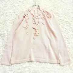8364 良品✨vice versa シルク 長袖ニット カットソー L ピンクのサムネイル