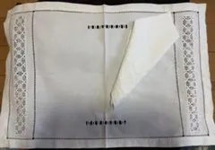 リネン ホワイト ランチョンマット レース装飾