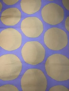紫に黄色のドット柄綿生地