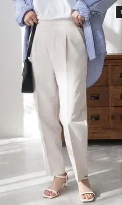 新品☆ディスコート☆アンチピリングテーパードパンツ☆エクリュ☆アイボリー