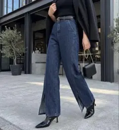 完売品✨STYLEMIXER スリット ストレートデニム　ハイウェスト　フレアのサムネイル