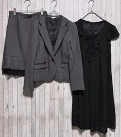 3点セット　ジャケット　ワンピース　スカート　ドット柄　入学式　Lサイズ