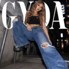 ハイウエストGYDA SLEEK KNEEダメージデザインデニムパンツのサムネイル
