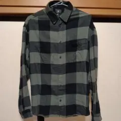 H&M チェック柄 長袖シャツ カーキ ブラック Sサイズのサムネイル