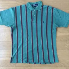 90'sポロラルフローレン ストライプポロシャツ 鹿の子 古着