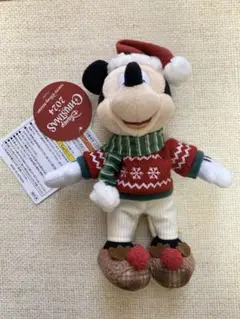 新品　ディズニー　ミッキー　ぬいぐるみバッジ　ぬいば　2024 クリスマス