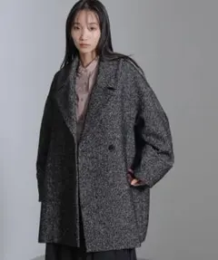 ［ナノ・ユニバース] オーバーサイズ ツイードコート レディース
