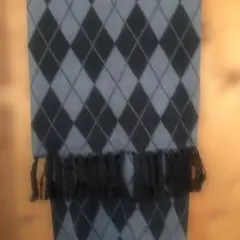 ダイヤモンド柄 マフラー グレー