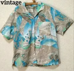vintage 総柄 半袖シャツ アロハシャツのサムネイル