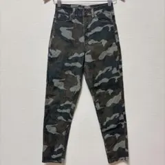 アメリカンイーグル 迷彩 パンツ S 濃緑 コーデュロイ 綿 カジュアル 秋冬のサムネイル