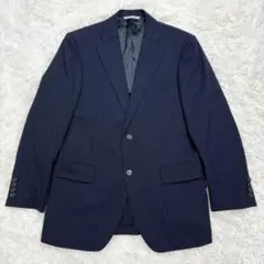 【未使用級✨】ダーバン テーラードジャケット ウール ストライプ ネイビー