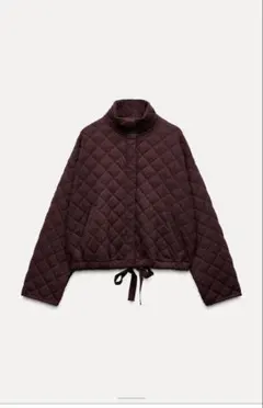 ザラ　パフジャケット　バーガンディ