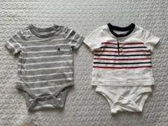 baby GAP ストライプロンパース 2点セット 0-3ヶ月