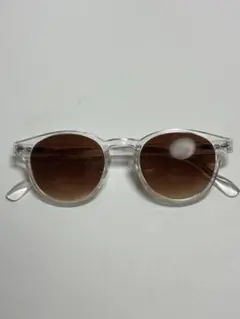 クリアフレーム ブラウンレンズ サングラス