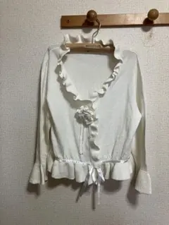 KUMIKYOKU 組曲 クミキョク ボレロ カーディガン ホワイト 虹色糸