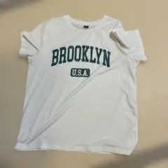 SHEIN 半袖Tシャツ ホワイト BROOKLYN M