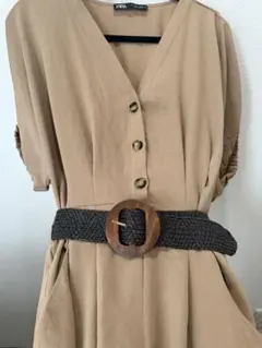 ZARA オールインワン ベージュ Sサイズ