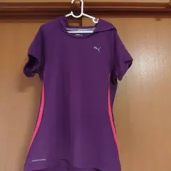 Puma フード付きパープルTシャツ☆Ｓ