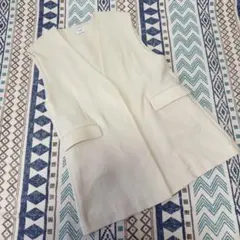 URBAN RESEARCH DOORS Vネックロングベスト ジレ アイボリー