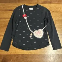 ミキハウス 長袖カットソー リボン ポシェット風