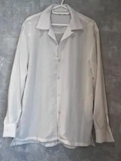 テクスチャーオープンカラーシャツ