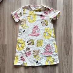mini rodini 半袖ワンピース 猫柄 104-110cmのサムネイル