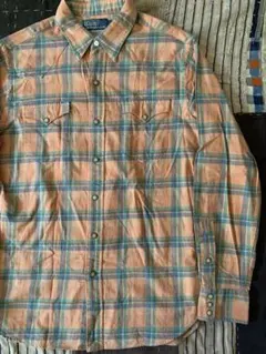 00s ralph lauren vtg ウエスタン ネルシャツ ピンク ラルフ