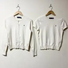 美品 現行タグ ポロラルフローレン ニットアンサンブル カーディガン&半袖ニット