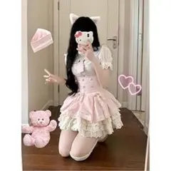 ロリータ コスプレ衣装 ピンク 文化祭