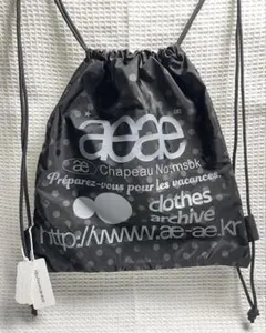 AEAE ドット柄 ドローストリングバッグ ブラック
