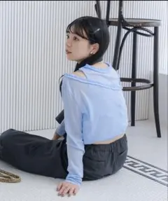 Kastane アシメレイヤードシアーロンTee