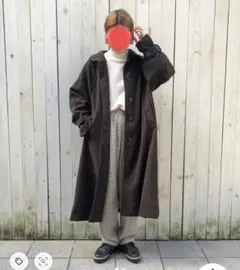 サマンサモスモス ブルー チェックイージーパンツ ベージュ タグ付き