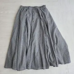 【GU】美品 ギンガムチェック フレアスカート Lのサムネイル