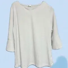 新品☆Honeys☆ハートネックトップス☆7分袖☆LLサイズ☆カラーはベージュ