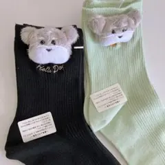 シュナウザー　デザインソックス 22〜25cm 2色セット