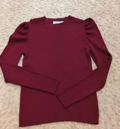 AVENIRETOILE パフスリーブ リブニット ボルドー 36のサムネイル