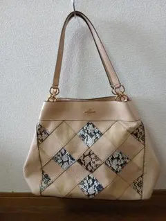 見切り価格！削除予定　COACHイーディースエード　パッチワーク　トートバック